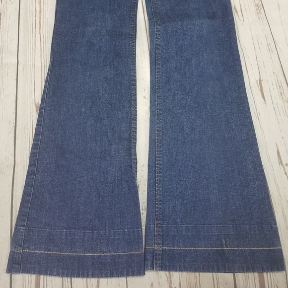 Theory Pants Size 4 Womens Blue Denim Jeans Wide - Picture 5 of 8